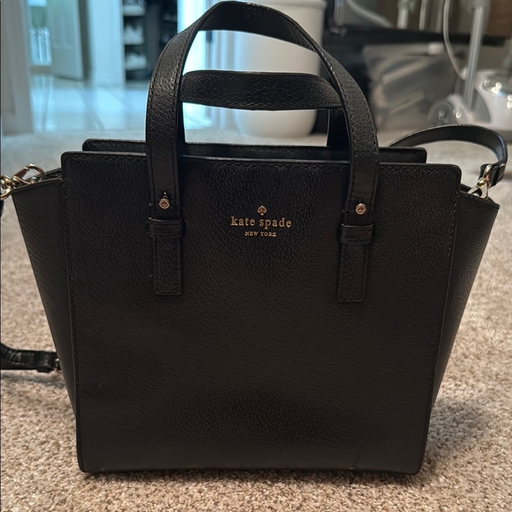 Kate Spade Black Satchel with Gold Accents